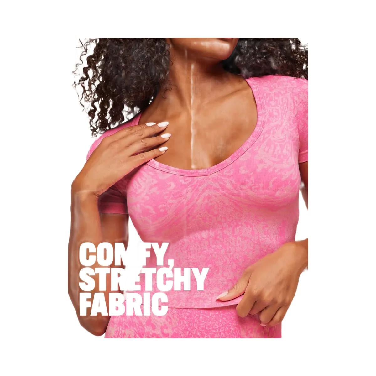 Gymshark Adapt Animal X Whitney Short Sleeve Top "Electric Pink Sorbet Yellow"