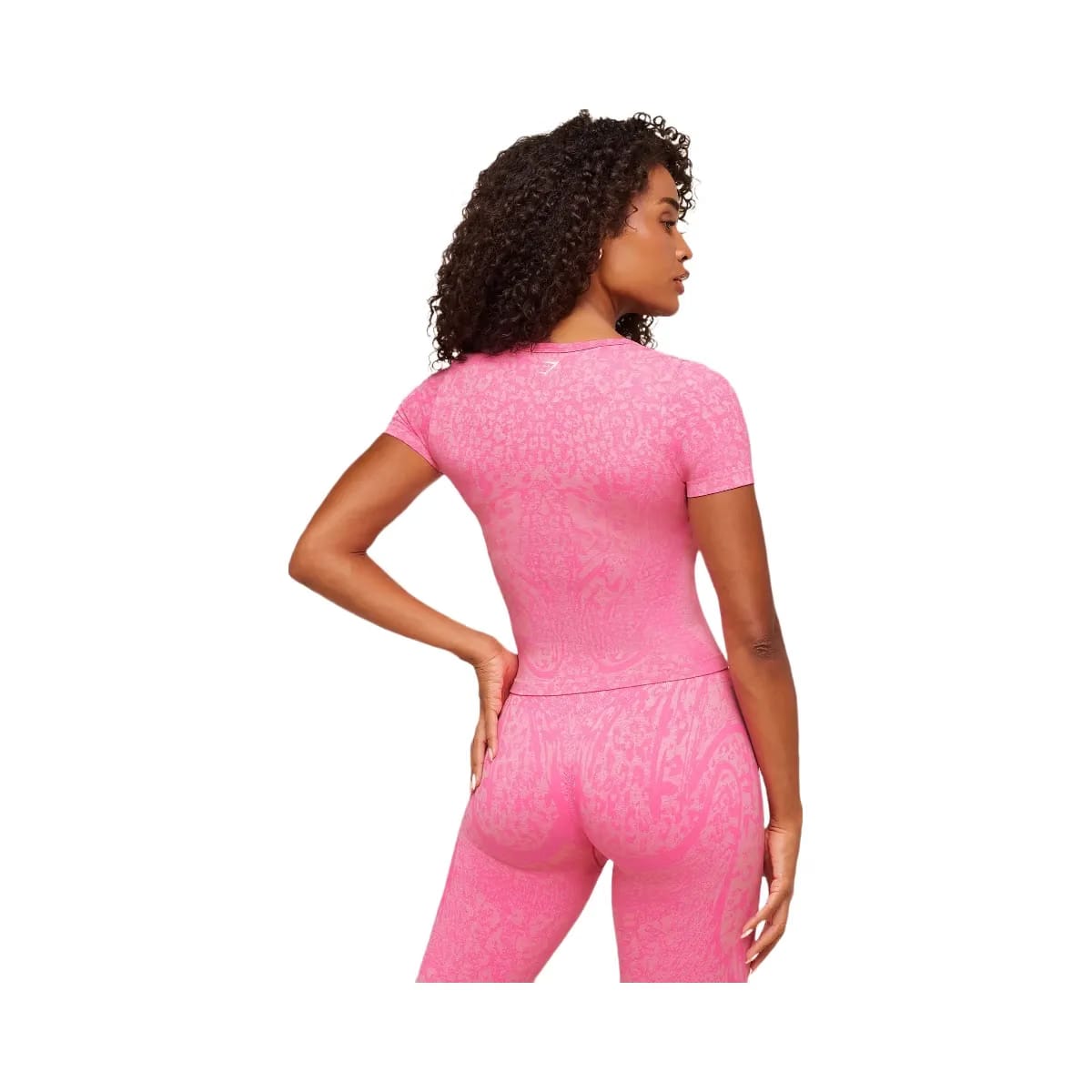 Gymshark Adapt Animal X Whitney Short Sleeve Top "Electric Pink Sorbet Yellow"