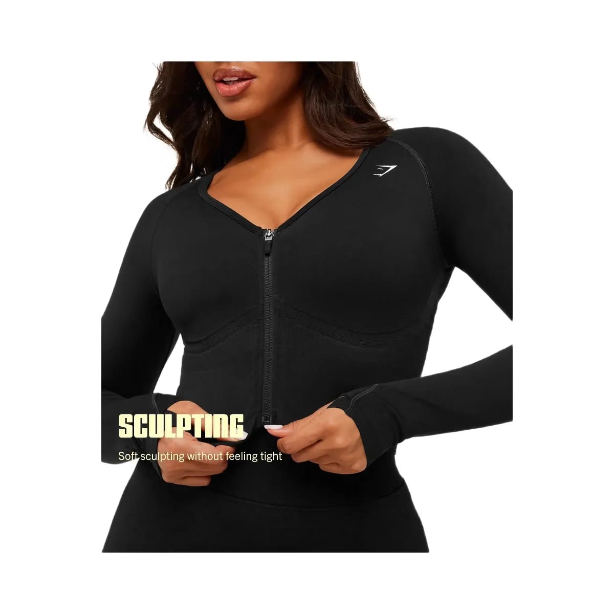 Gymshark Lift Seamless Jacket "Black Black Marl"