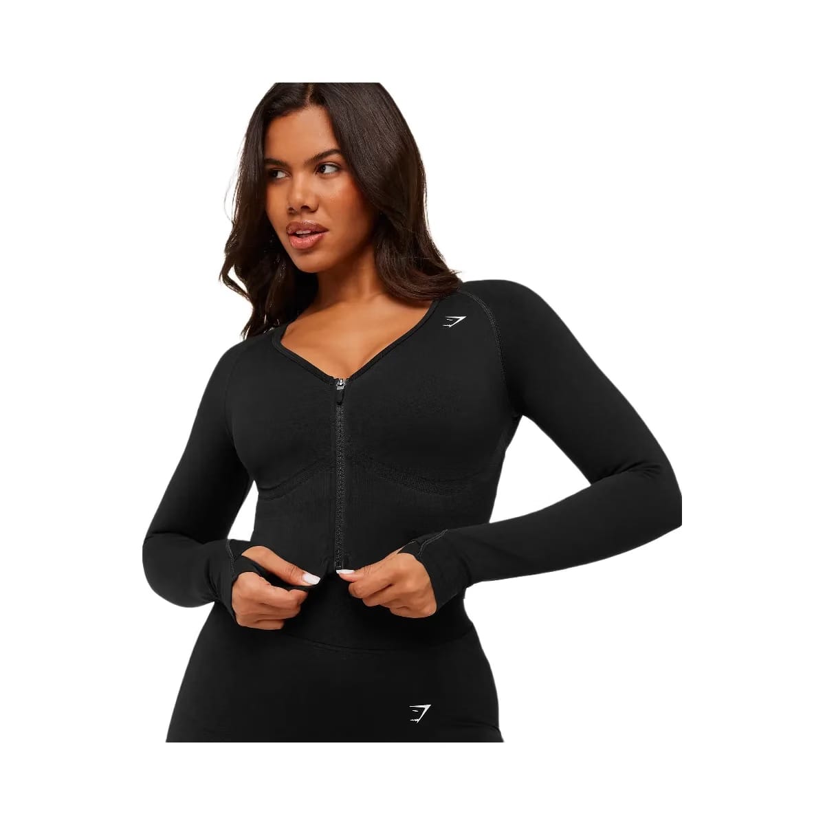 Gymshark Lift Seamless Jacket "Black Black Marl"