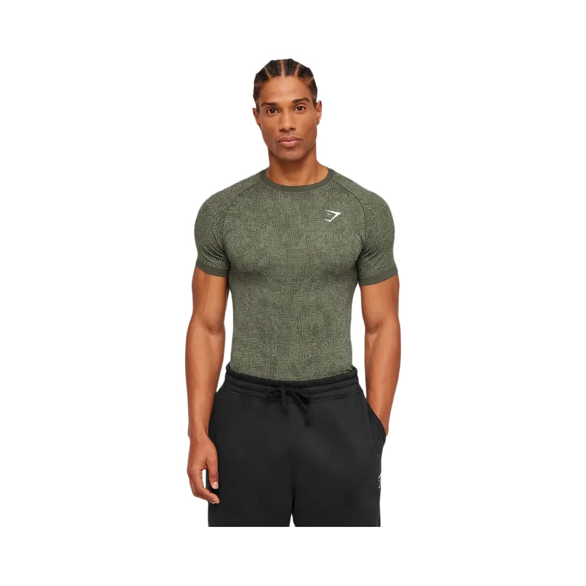 Gymshark Geo Seamless Grid T-Shirt "Strength Green Haze Green"