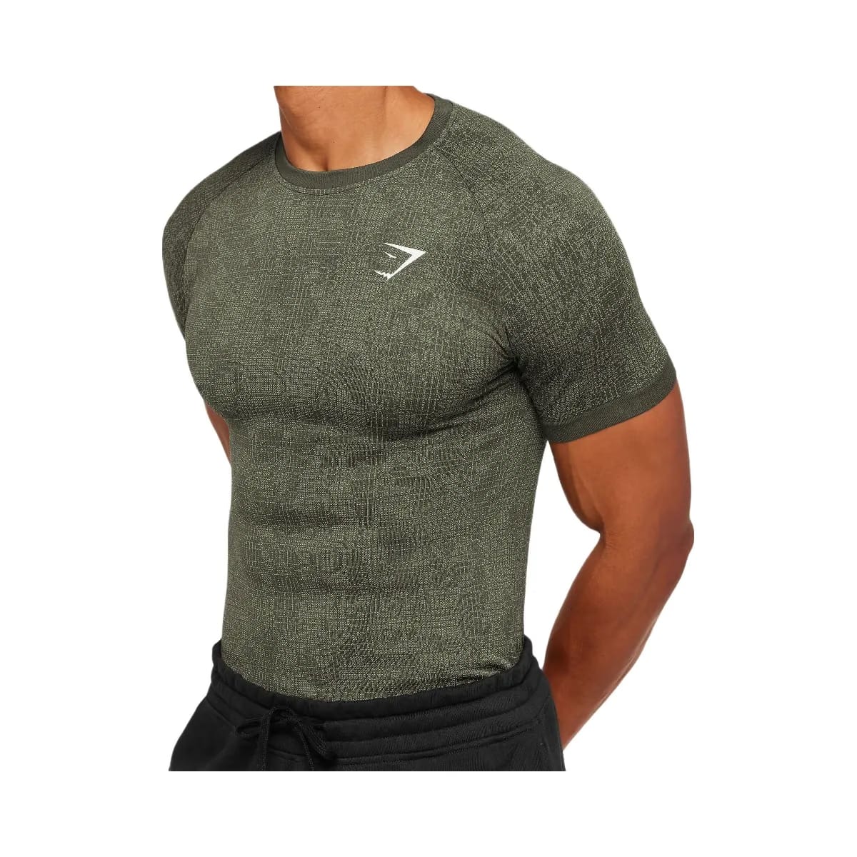 Gymshark Geo Seamless Grid T-Shirt "Strength Green Haze Green"