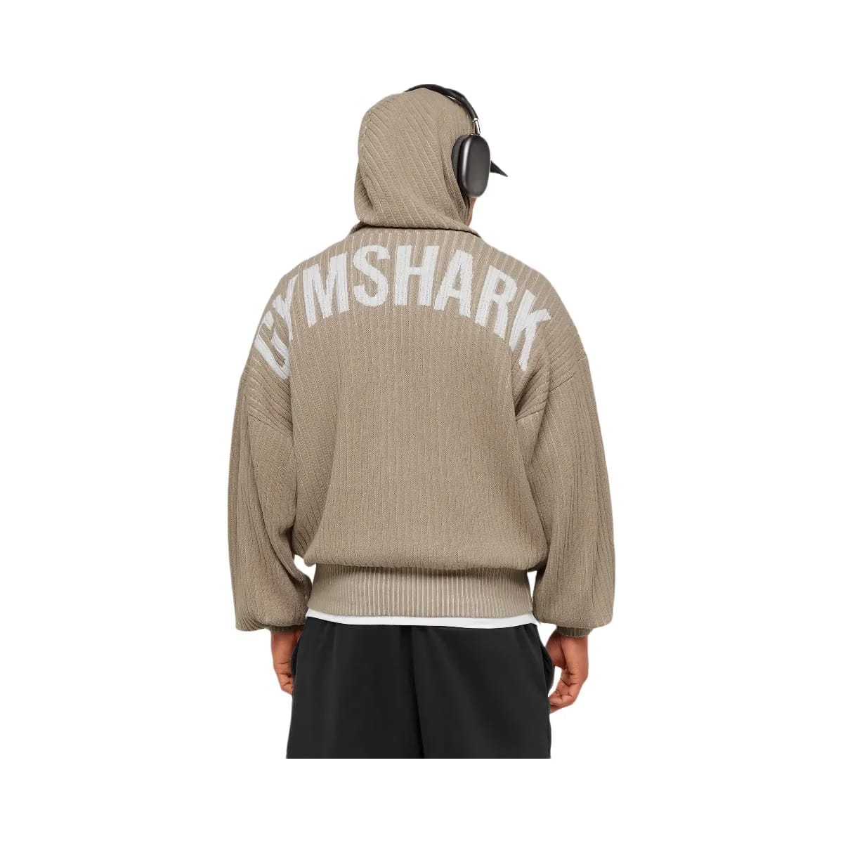 Gymshark x Saalt Studios Knitted Hoodie "Cement Brown Oat White"