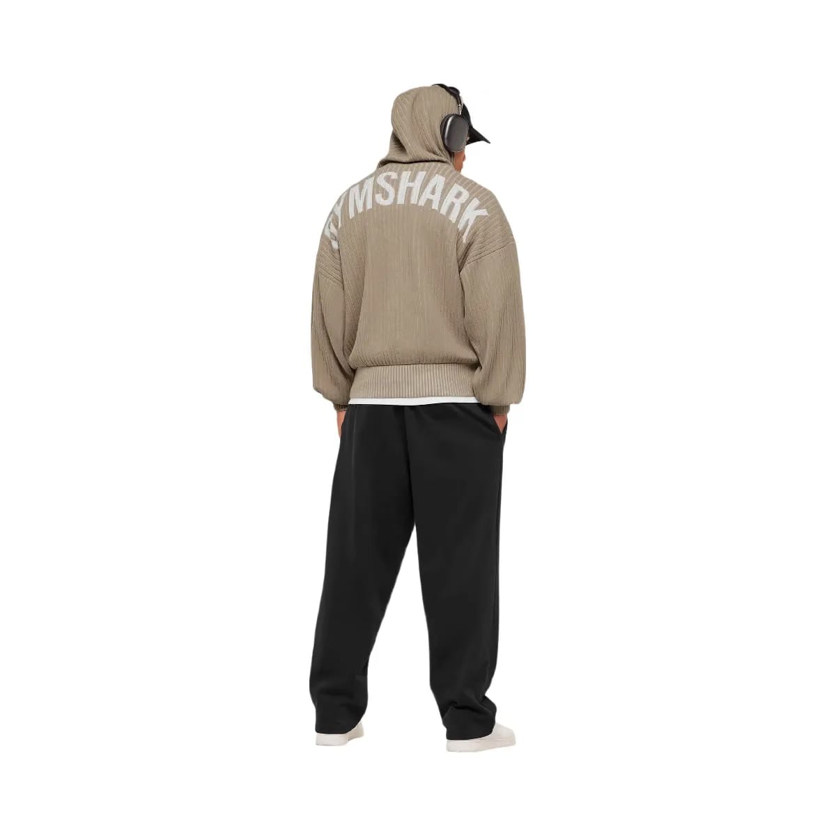 Gymshark x Saalt Studios Knitted Hoodie "Cement Brown Oat White"