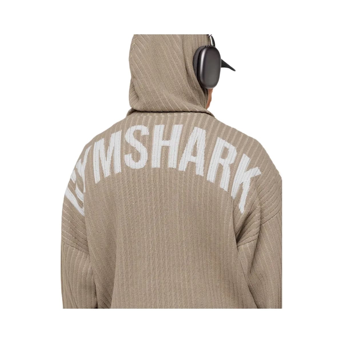 Gymshark x Saalt Studios Knitted Hoodie "Cement Brown Oat White"
