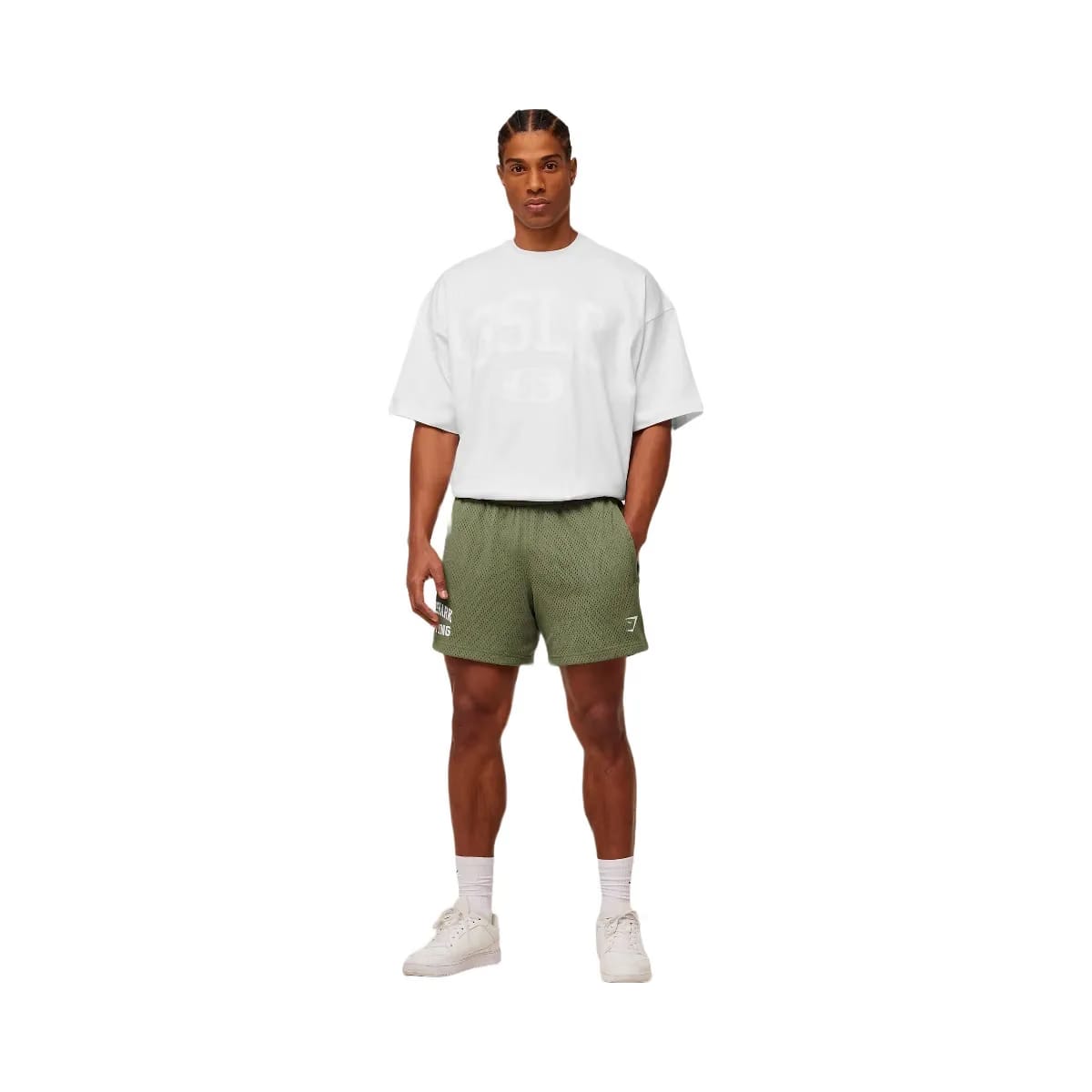 Gymshark Lifting Mesh 5" Shorts Gs Grounded Green