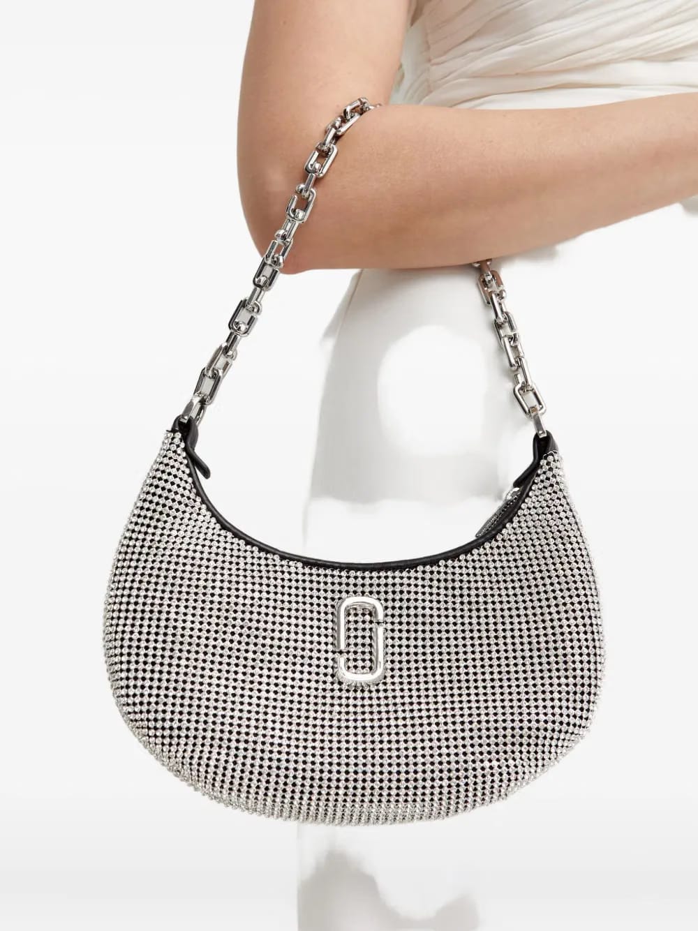 small The Curve crystal-embelishmend logo-detail shoulder bag
