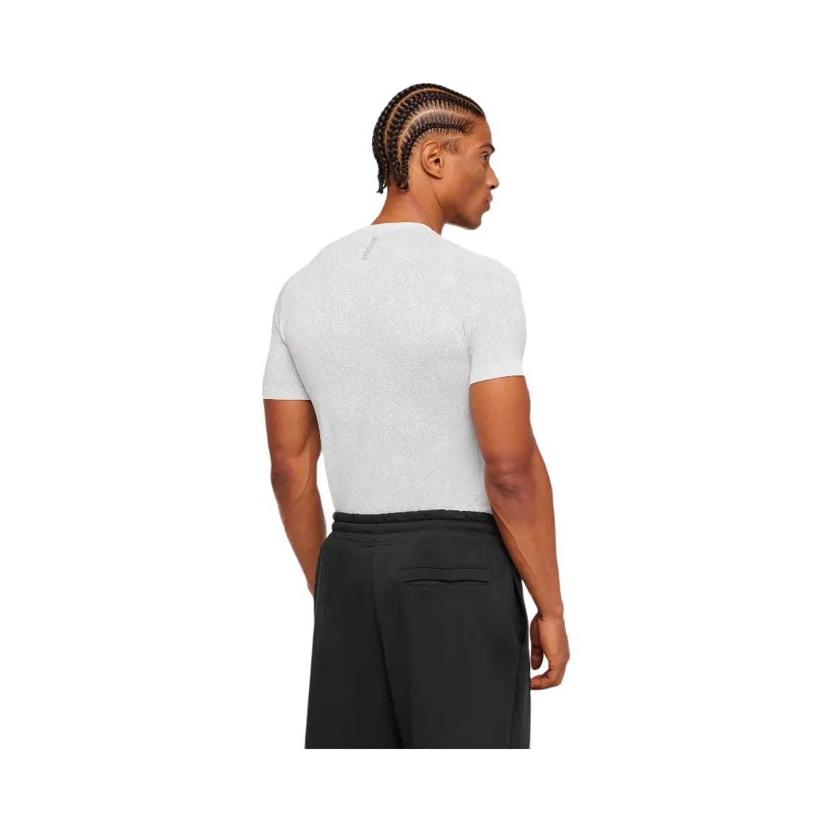 Gymshark Geo Seamless Grid T-Shirt "White Silver Grey"
