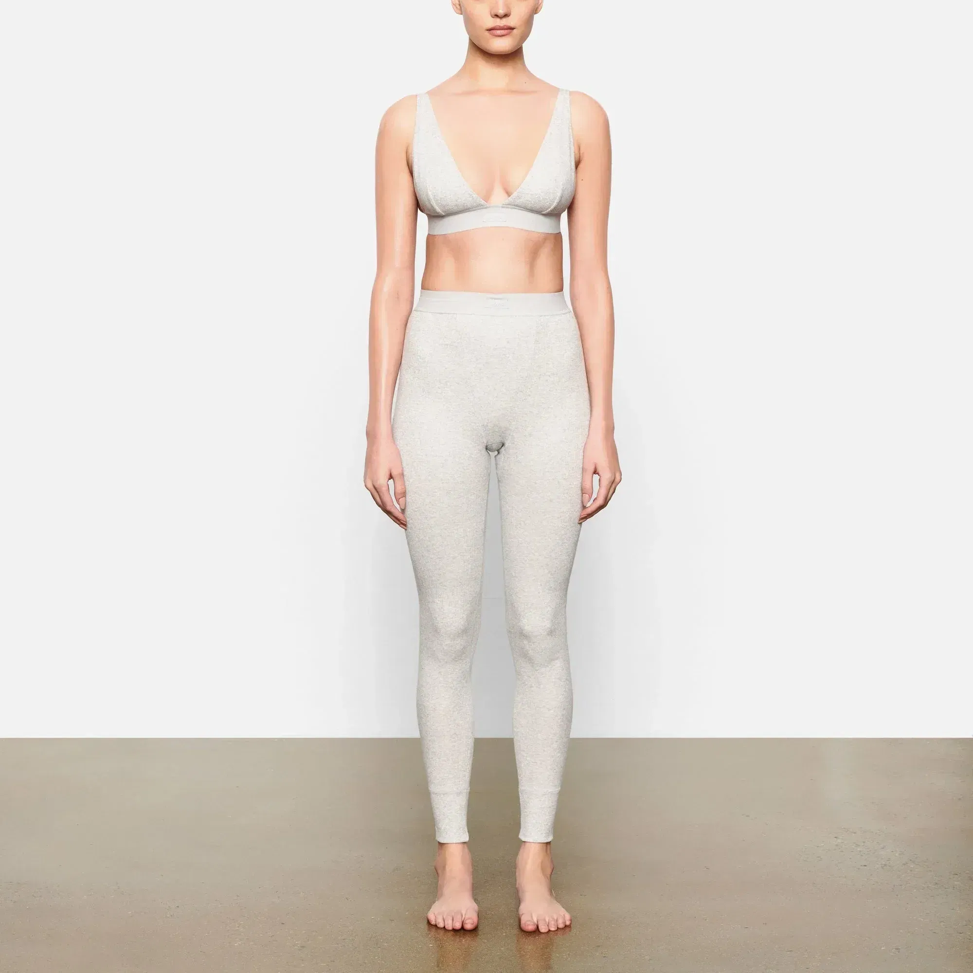 Skims Cotton Rib Legging Light Heather Grey