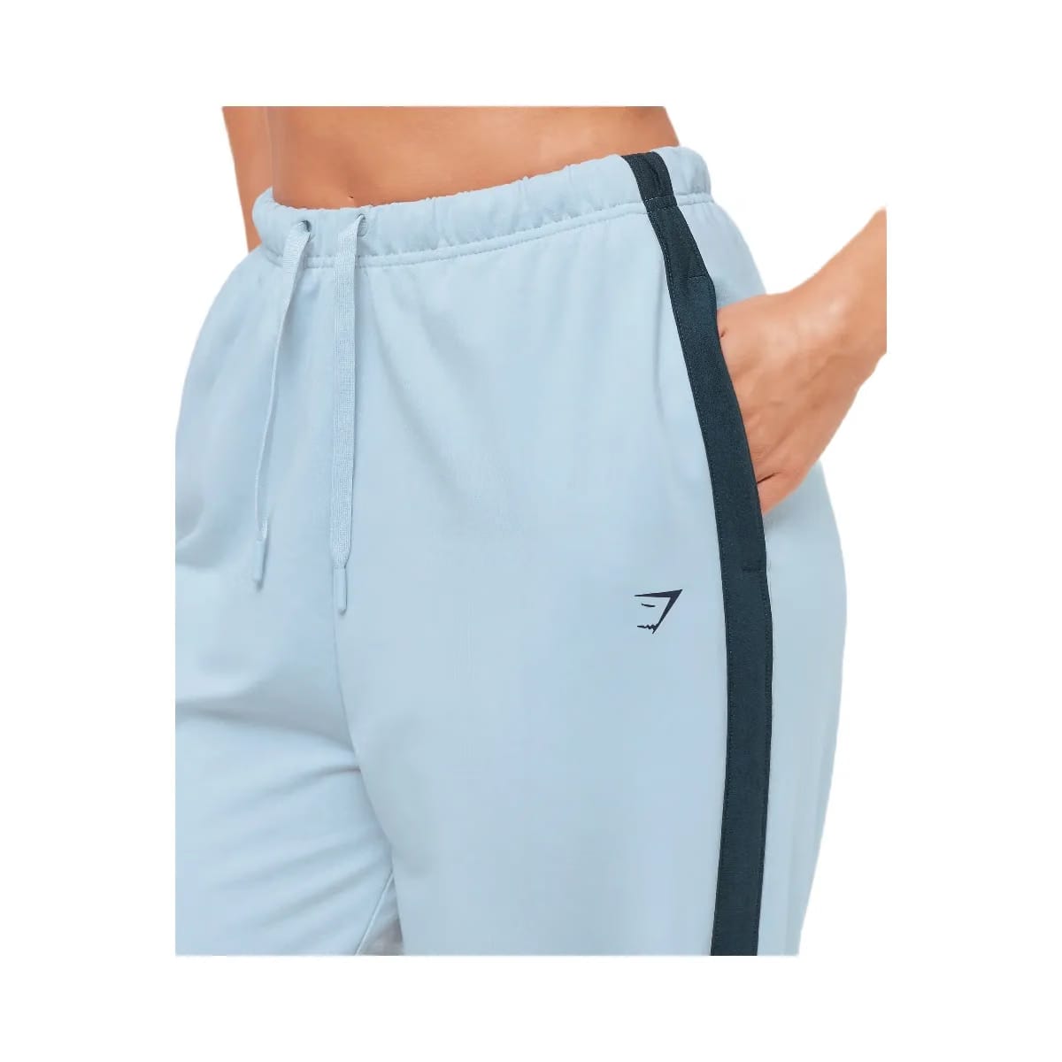 Gymshark Retro Stripe Snap Pants "Smoke Blue Deep Petrol Blue"