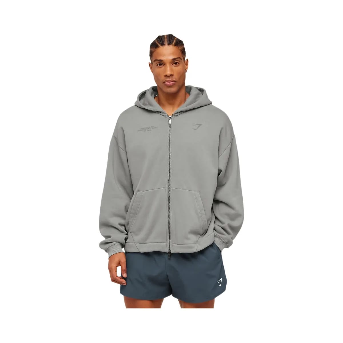 Gymshark Conditioning Club Washed Zip Through Hoodie "Smokey Grey Wash"