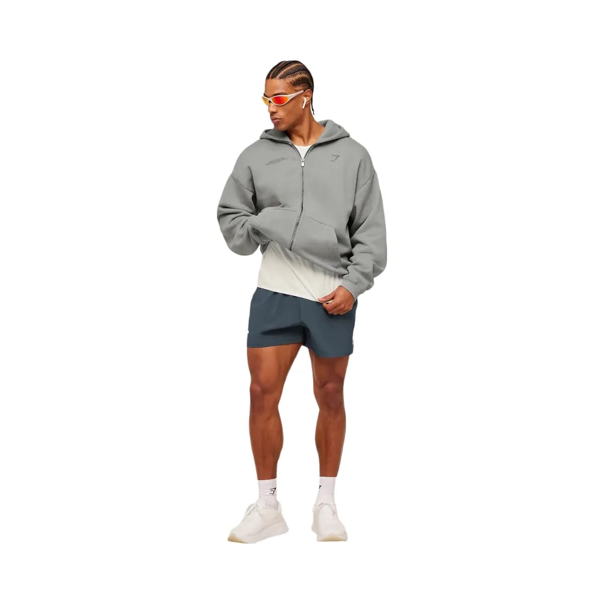 Gymshark Conditioning Club Washed Zip Through Hoodie "Smokey Grey Wash"