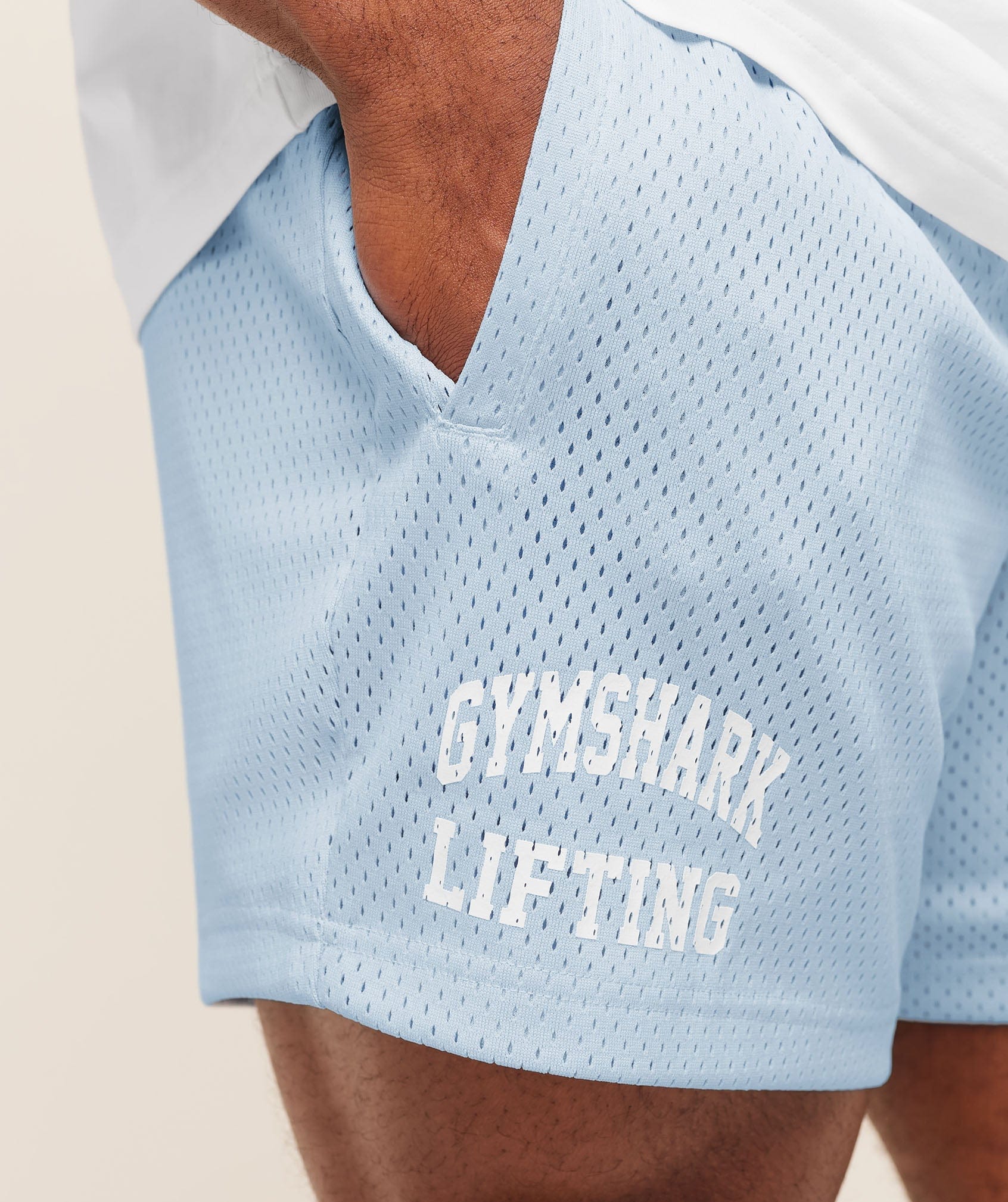Gymshark Lifting Mesh 5" Shorts Chilled Blue