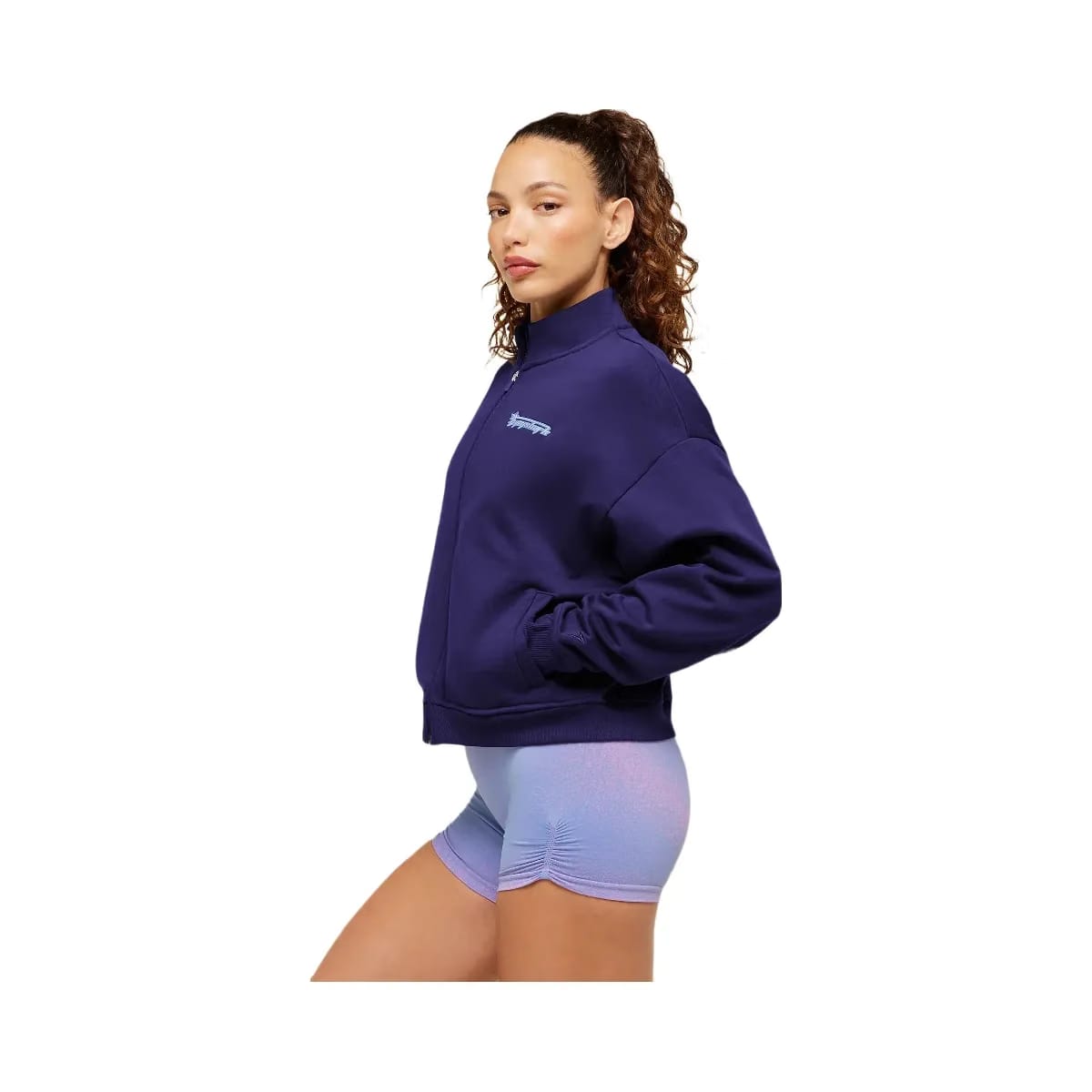 Gymshark Script Embroidery Full Zip Jacket "Indigo Purple"