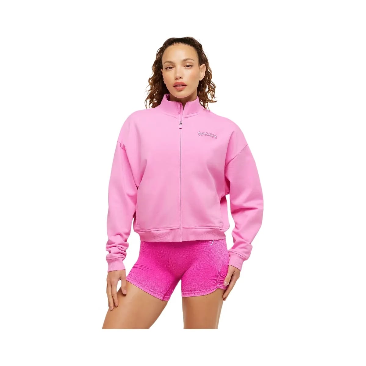 Gymshark Script Embroidery Full Zip Jacket "Focus Pink"