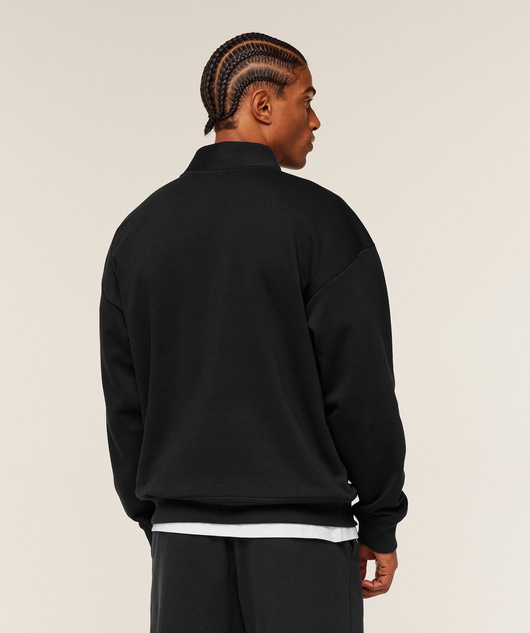 Gymshark Crest Oversized 1/4 Zip Gs Black