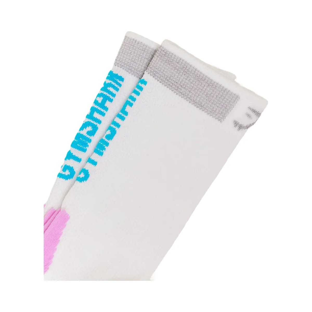 Gymshark Running Elite Crew Sock Single "White Brand Blue Sour Pink"
