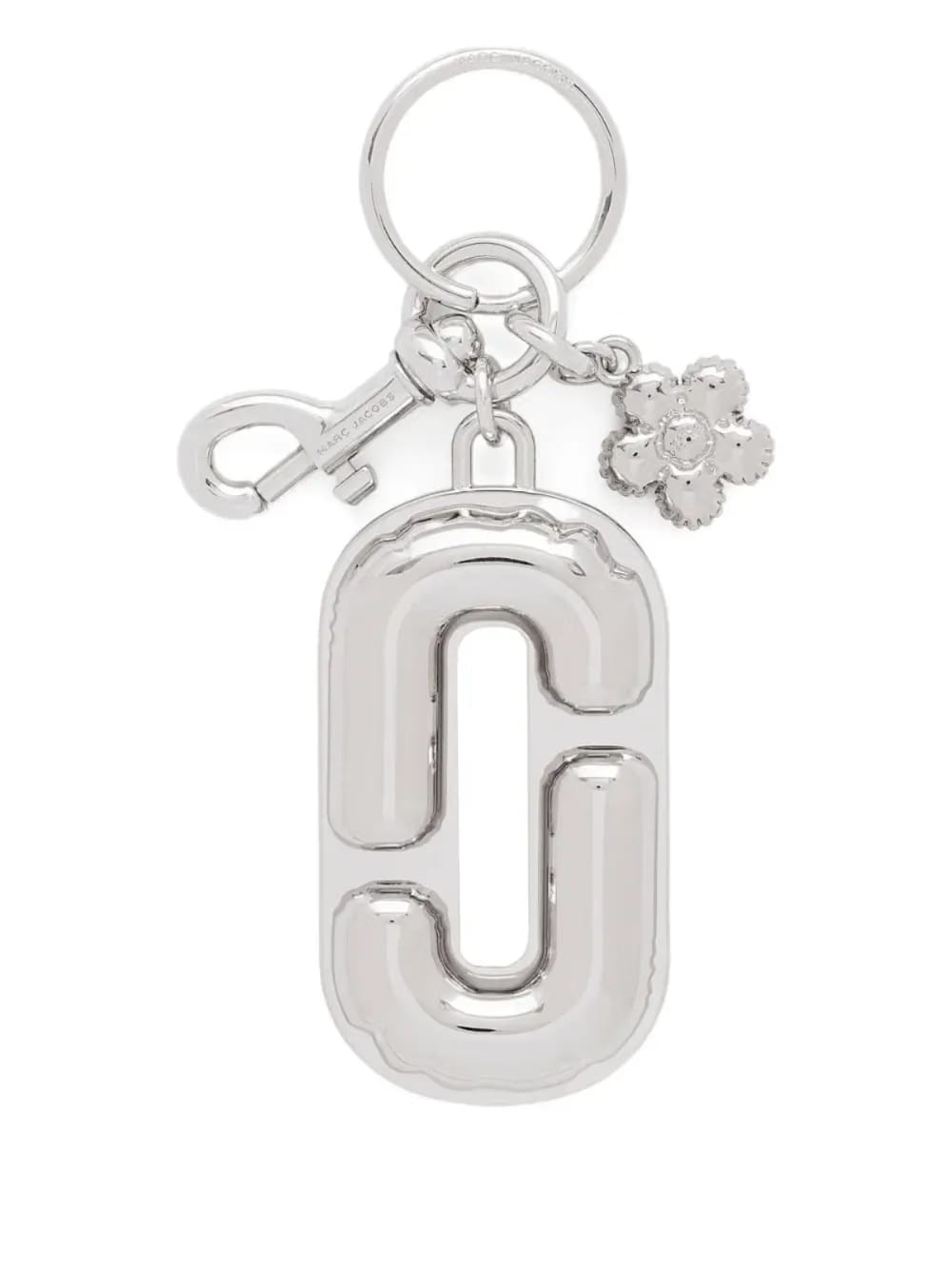 The J Marc balloon-shaped flower-embellished keyring