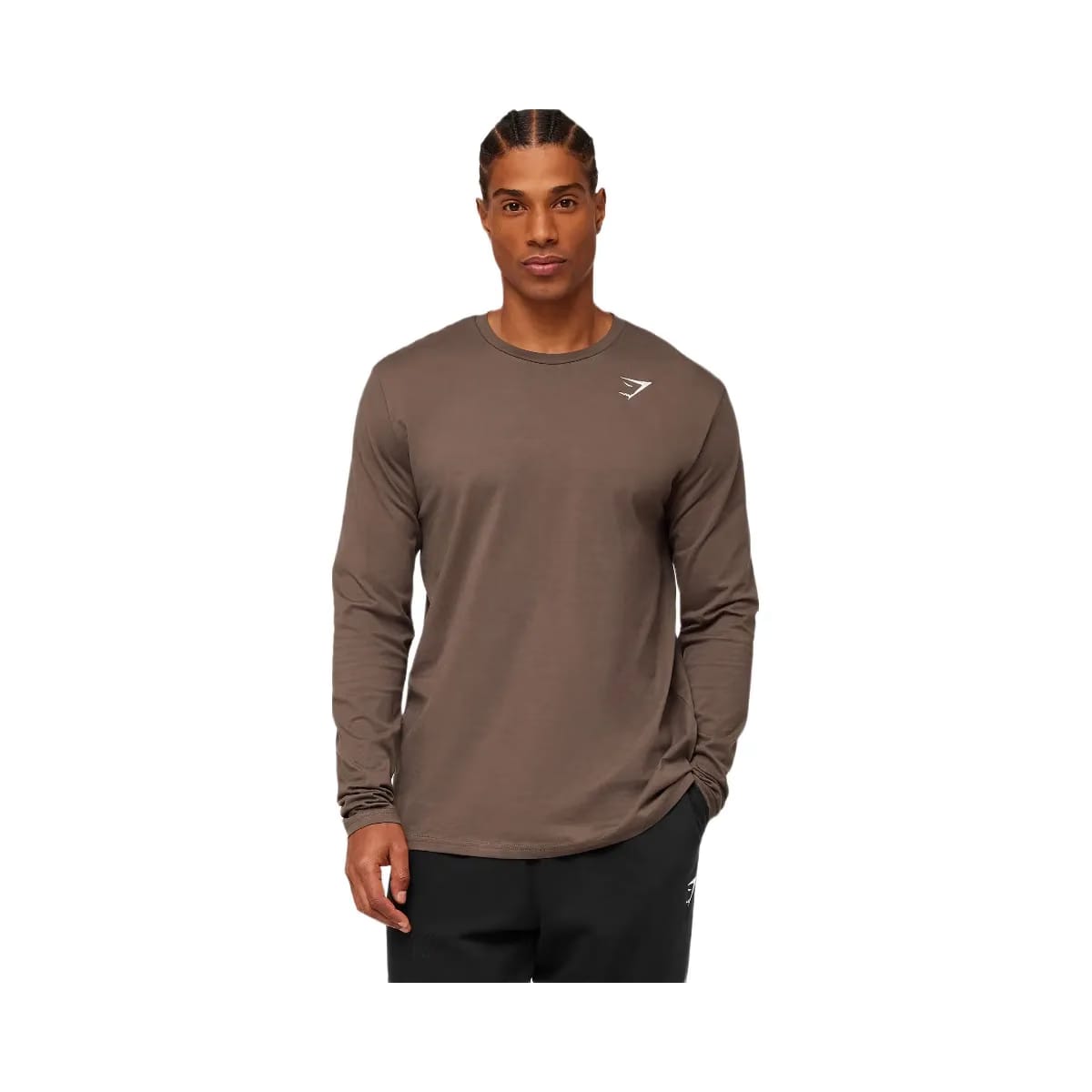 Gymshark Crest Long Sleeve T-Shirt Soft Brown