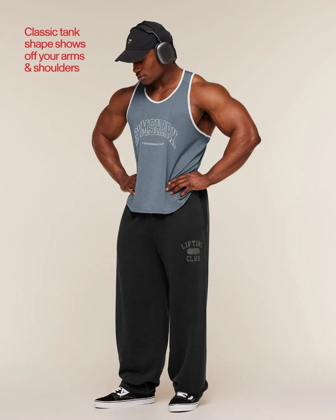 Gymshark Collegiate Tech Tank Iron Blue