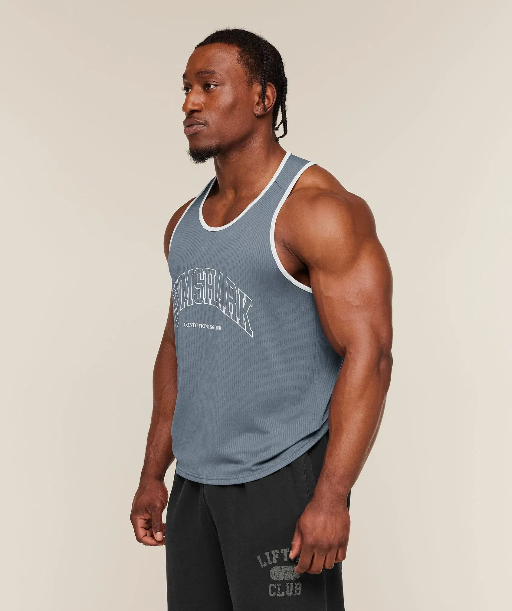 Gymshark Collegiate Tech Tank Iron Blue