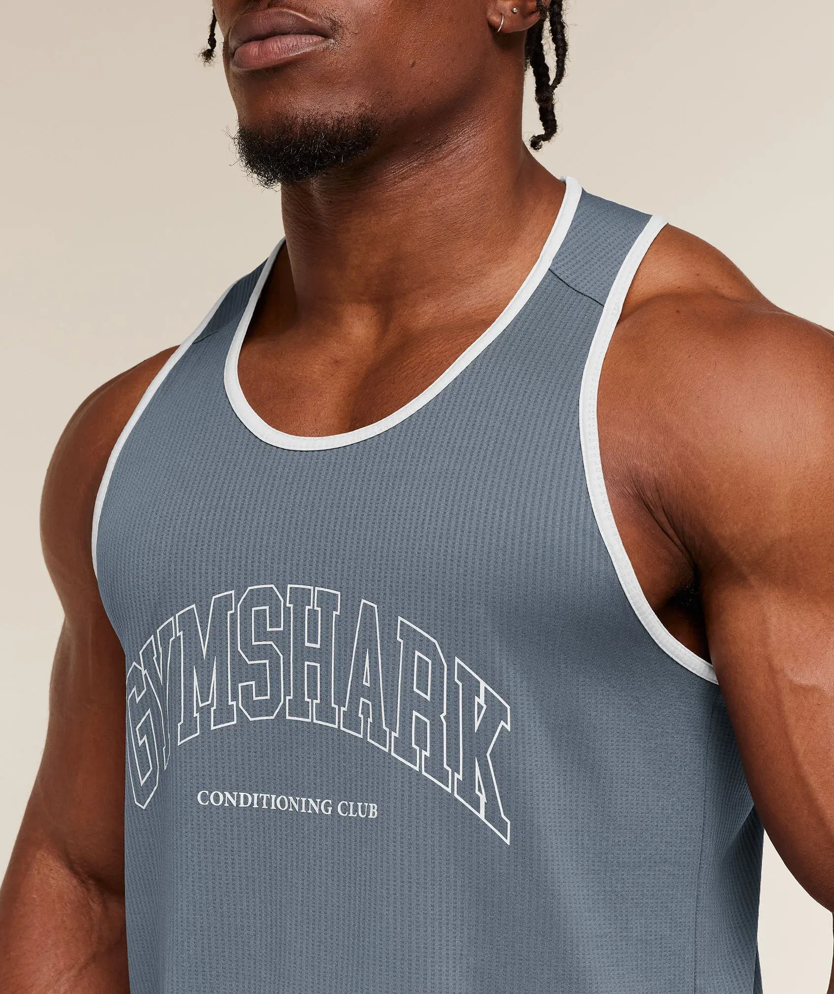 Gymshark Collegiate Tech Tank Iron Blue