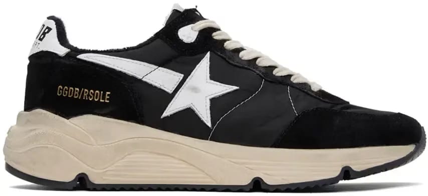 Golden Goose Black & Off-White Running Sole Sneakers