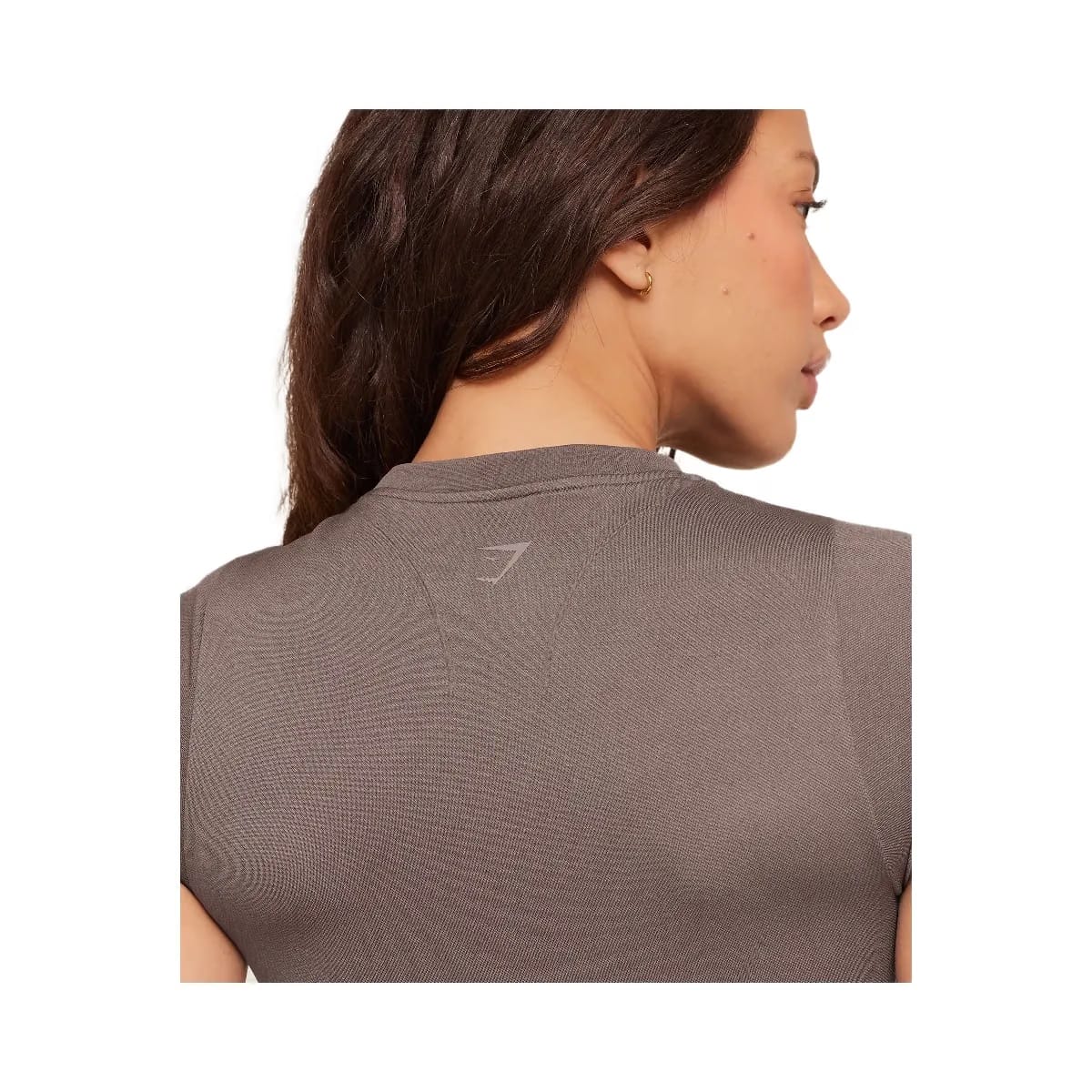 Gymshark Poise Crew Neck Short Sleeve Top "Cool Brown"
