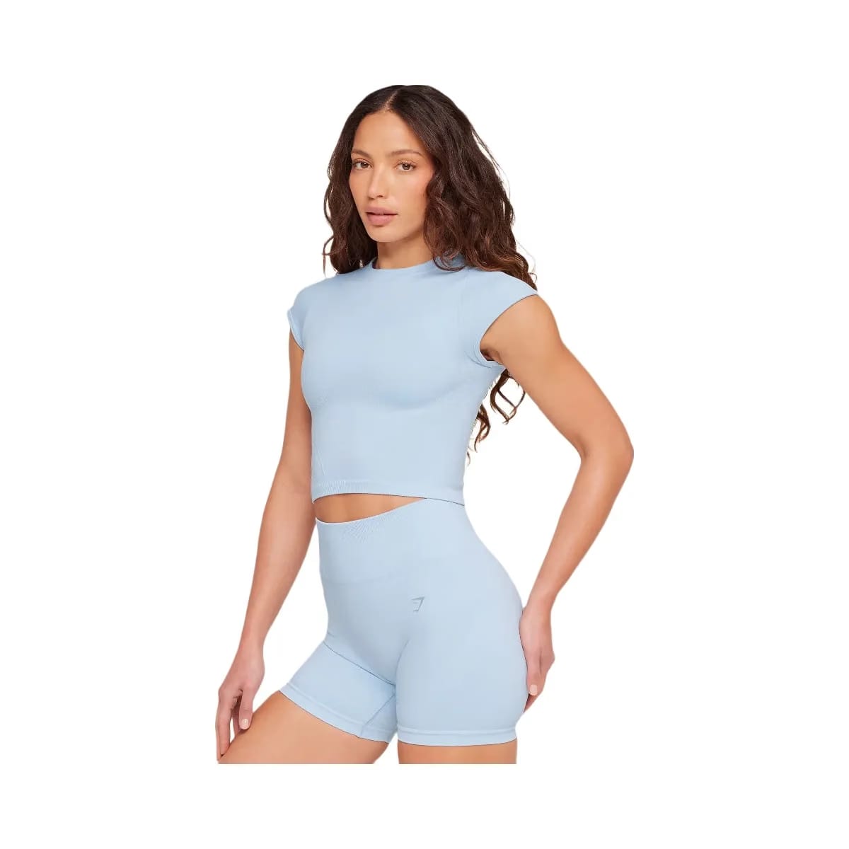 Gymshark Poise Crew Neck Short Sleeve Top "Chilled Blue"