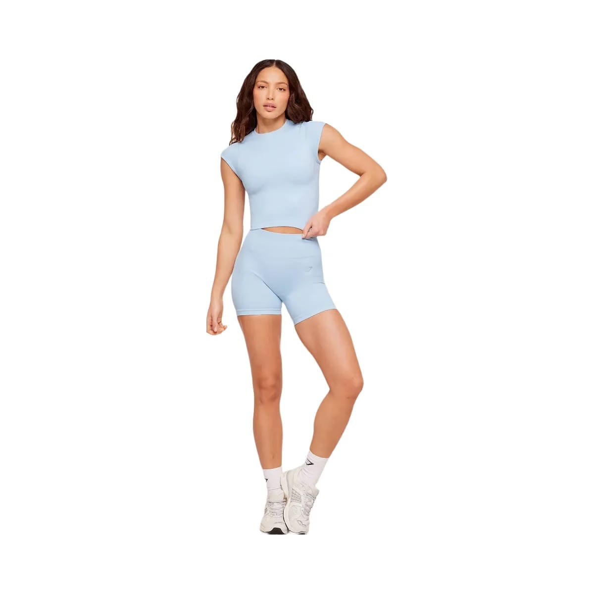 Gymshark Poise Crew Neck Short Sleeve Top "Chilled Blue"