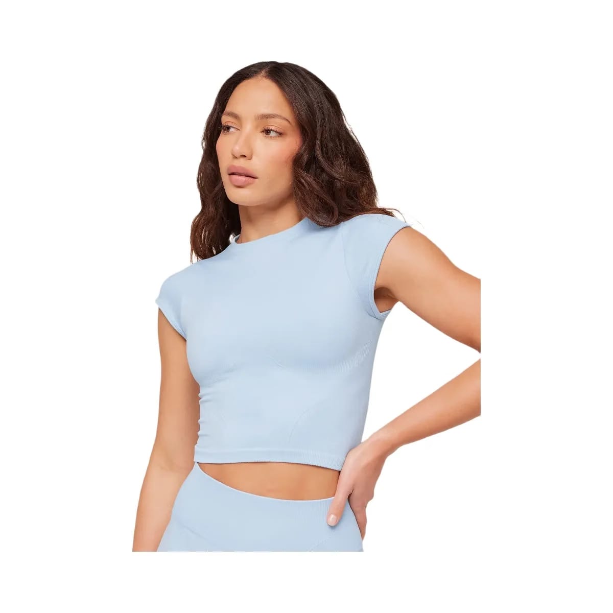 Gymshark Poise Crew Neck Short Sleeve Top "Chilled Blue"