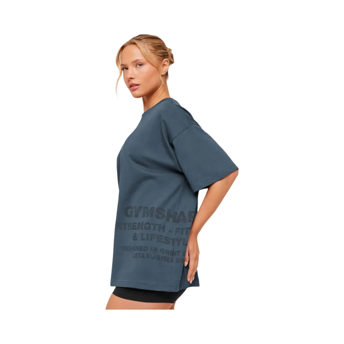 Gymshark Stacked Graphic Short Sleeve T-Shirt "Stealth Blue"