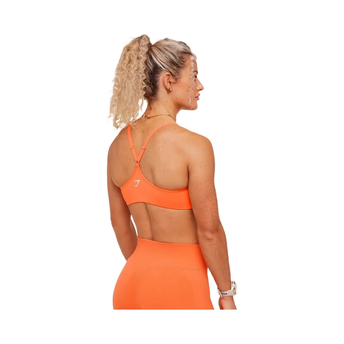Gymshark Interval Seamless Light Support Sports Bra "Dayglow Peach"