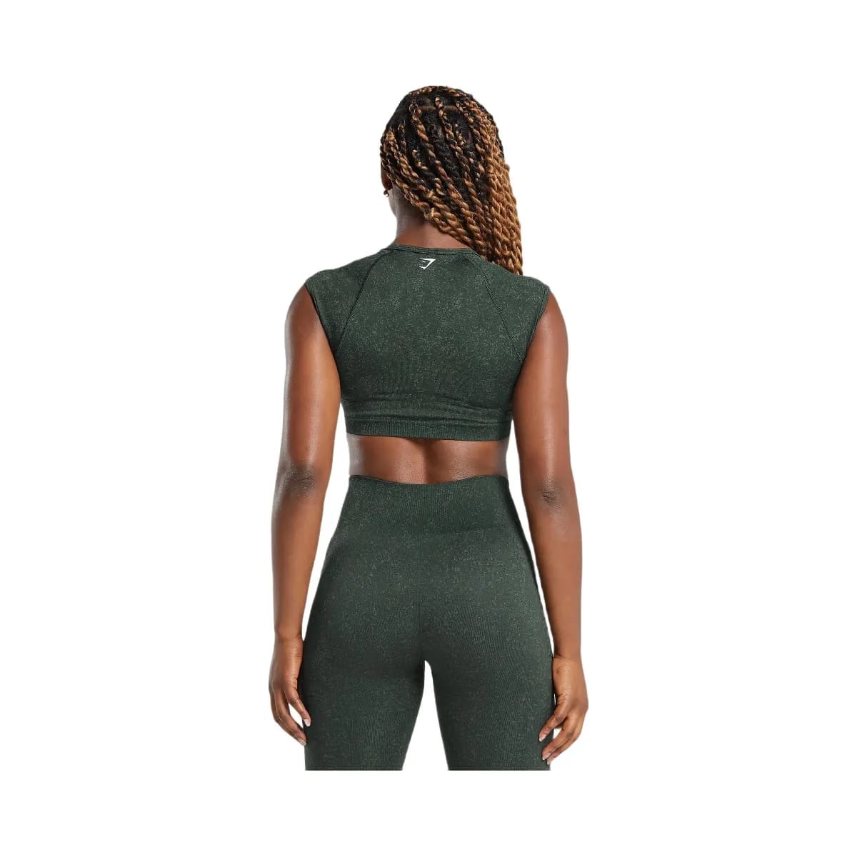 Gymshark Adapt Fleck Seamless Crop Top "Victory Green Unit Green"