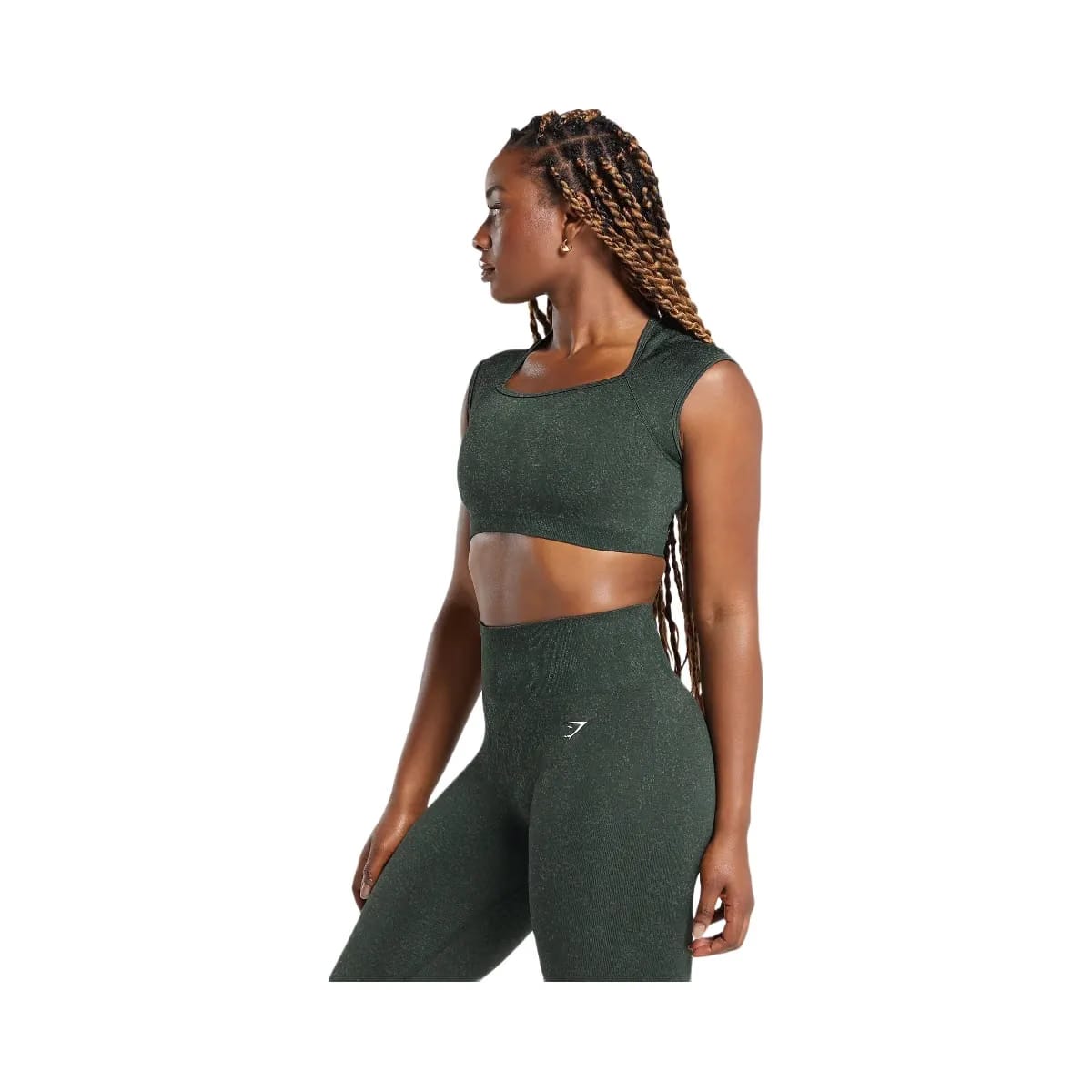Gymshark Adapt Fleck Seamless Crop Top "Victory Green Unit Green"