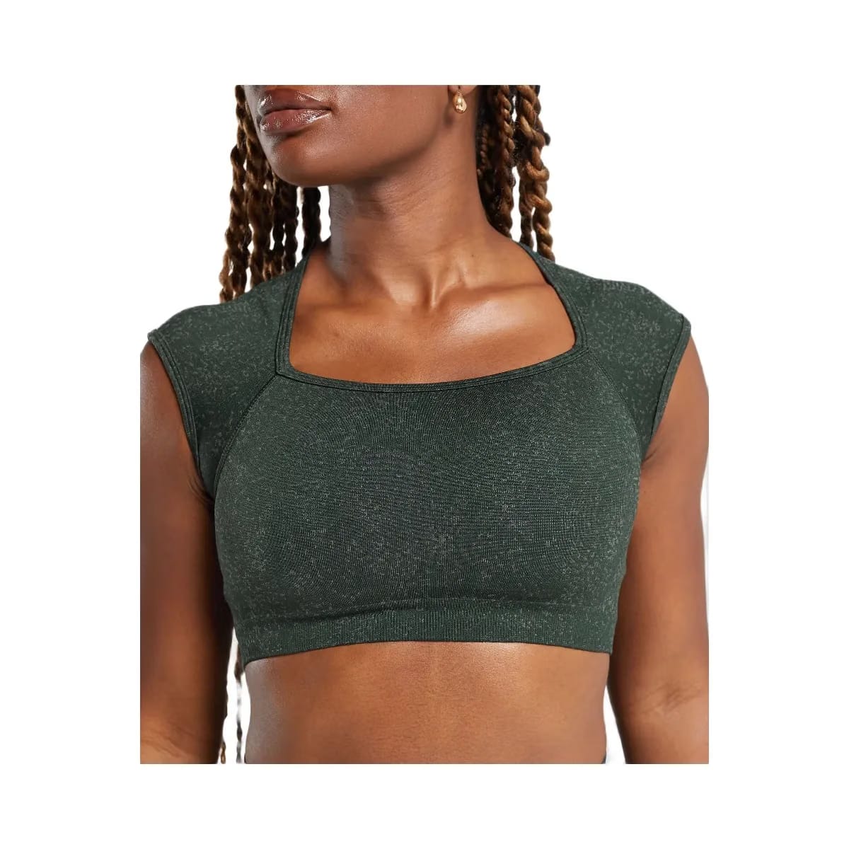 Gymshark Adapt Fleck Seamless Crop Top "Victory Green Unit Green"