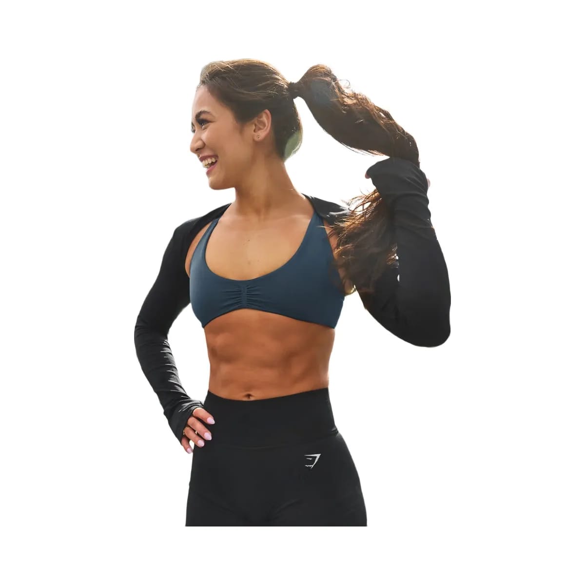 Gymshark Interval Seamless Light Support Sports Bra "Stealth Blue"