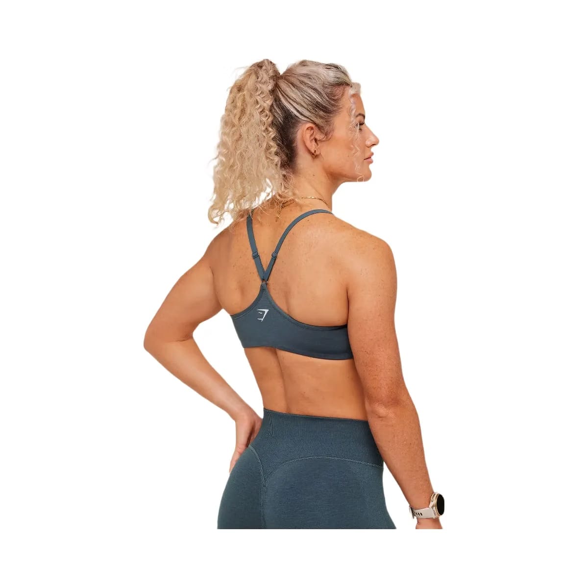 Gymshark Interval Seamless Light Support Sports Bra "Stealth Blue"