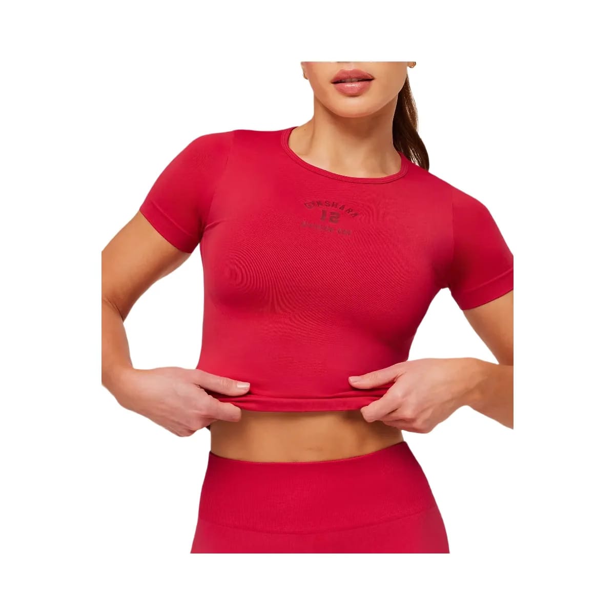 Gymshark Everyday Seamless Graphic Short Sleeve Top "Conditioning Red"