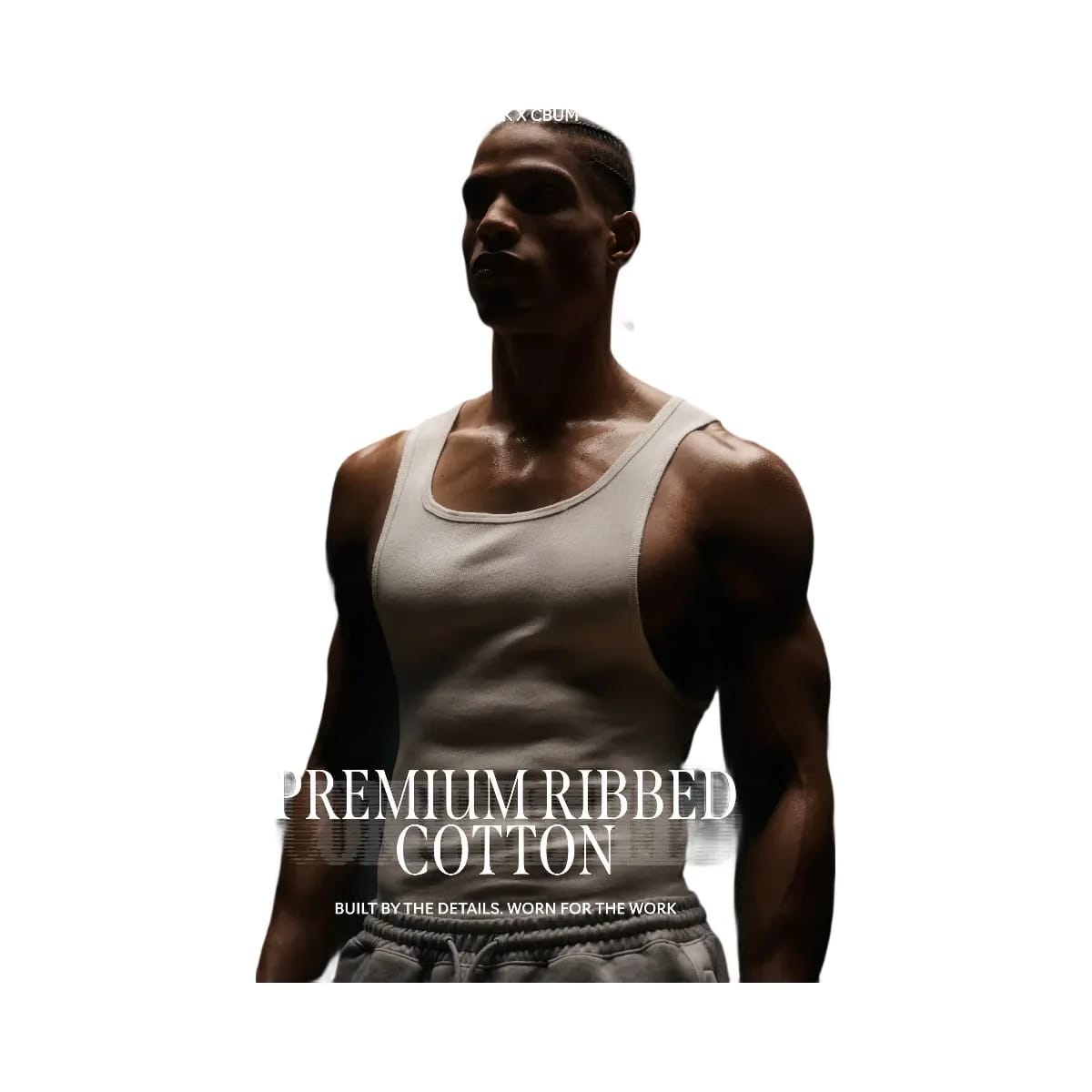 Gymshark x CBUM Ribbed Tank "Bros Stone Grey Marl"