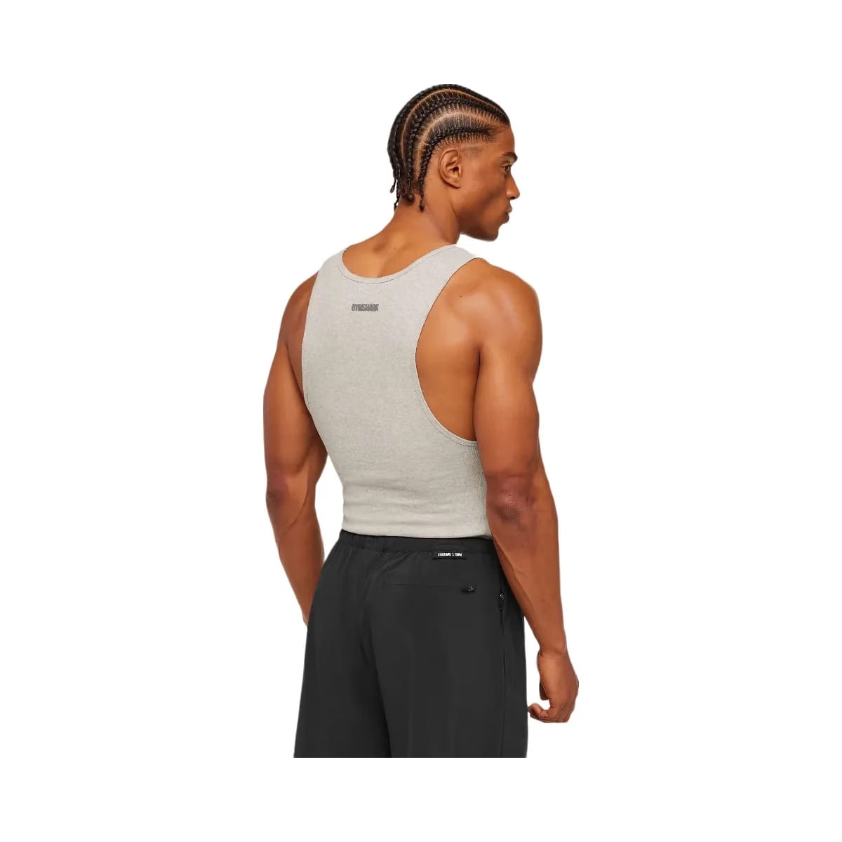 Gymshark x CBUM Ribbed Tank "Bros Stone Grey Marl"