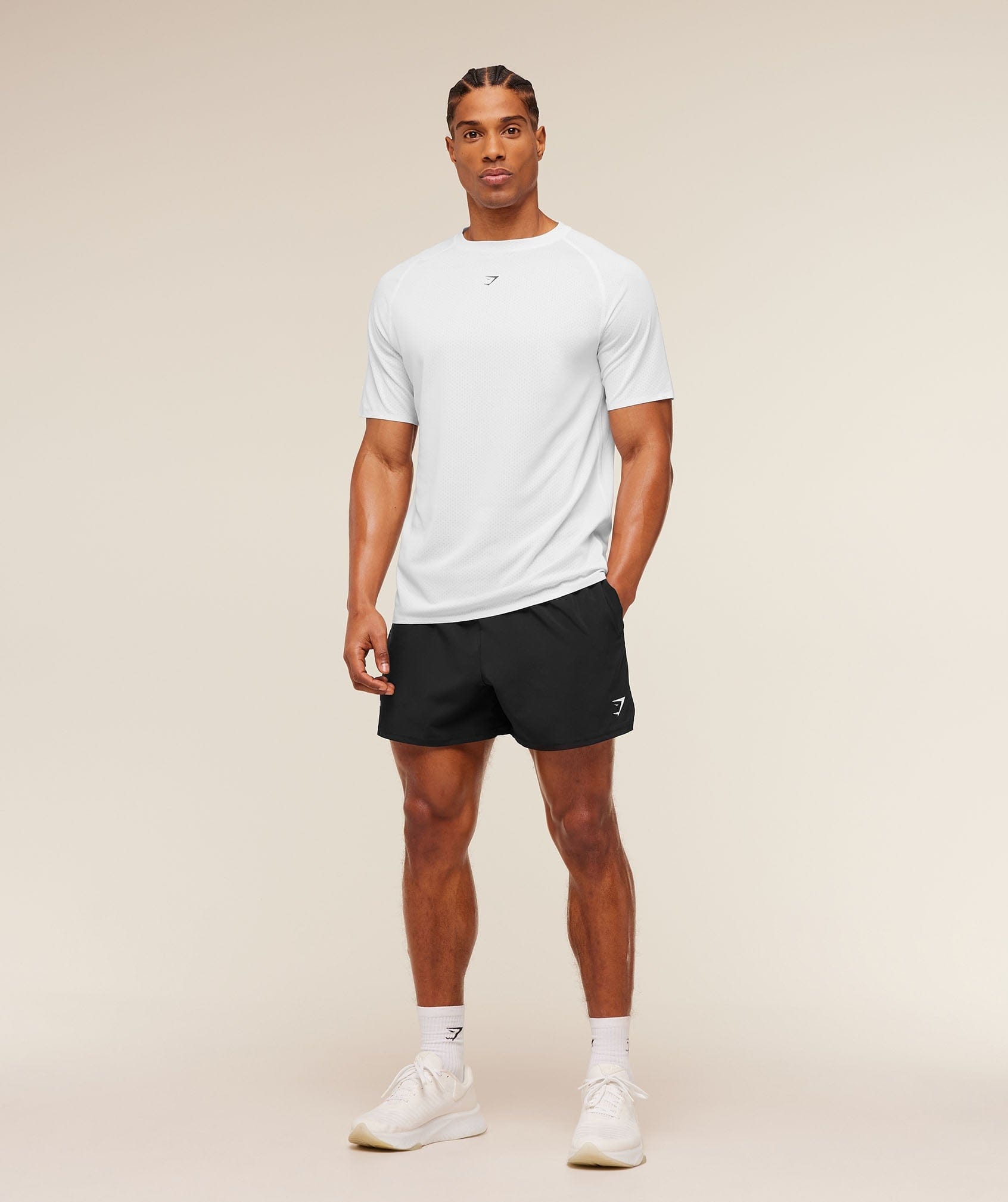 Gymshark Hybrid Engineered Jacquard T-Shirt Storm Blue