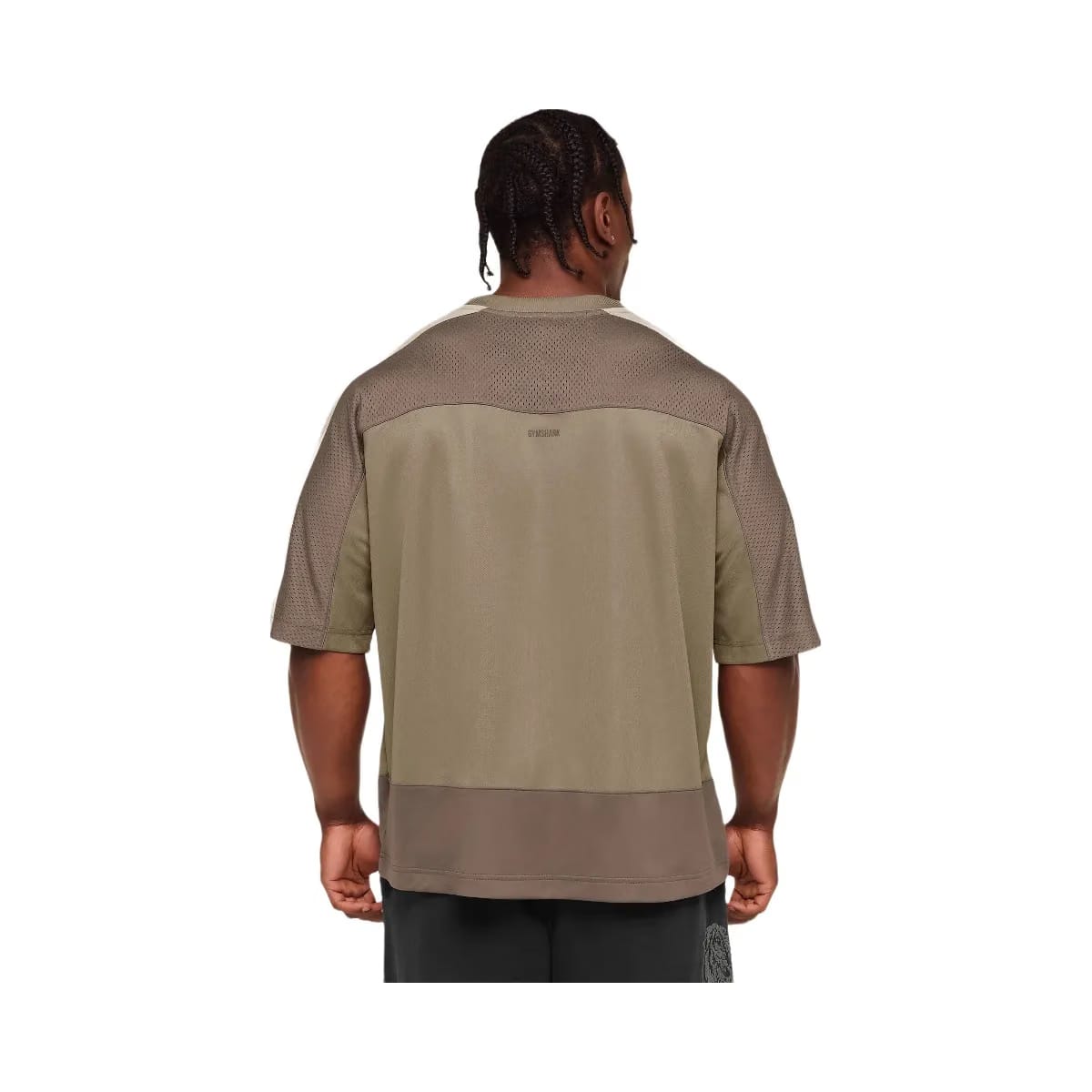 Gymshark Collective Mesh Wordmark Jersey "Lifestyle Brown Soft Brown Pebble Grey"