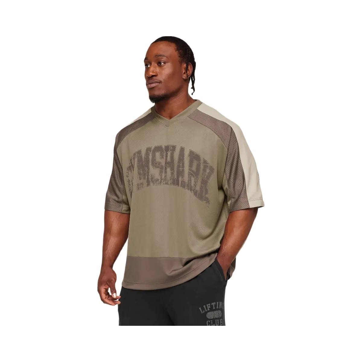 Gymshark Collective Mesh Wordmark Jersey "Lifestyle Brown Soft Brown Pebble Grey"
