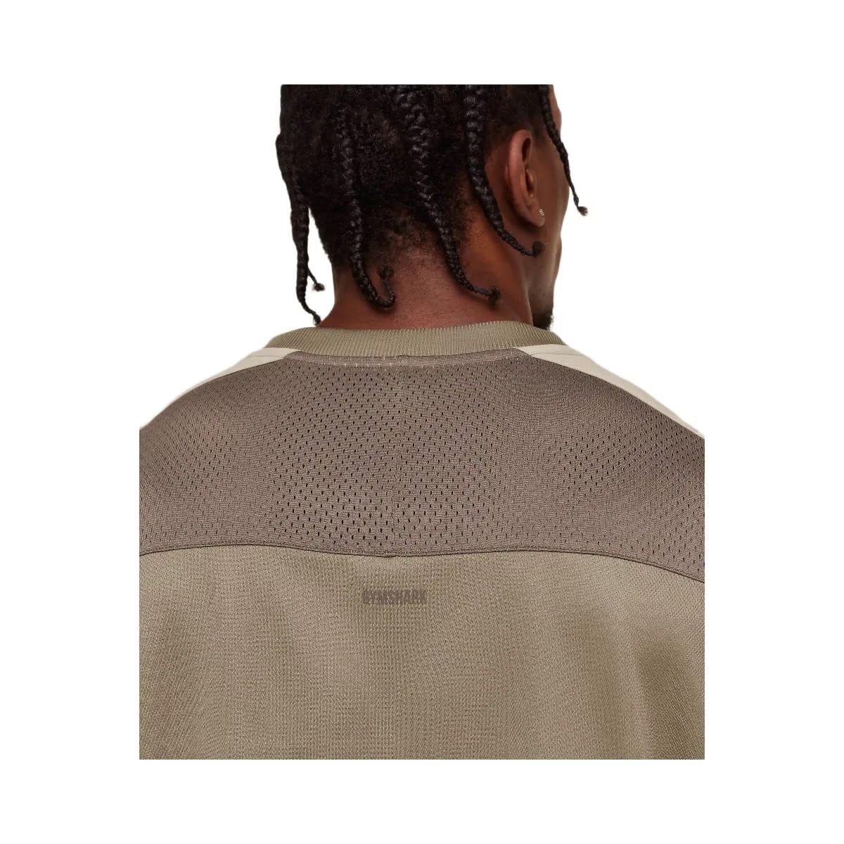 Gymshark Collective Mesh Wordmark Jersey "Lifestyle Brown Soft Brown Pebble Grey"