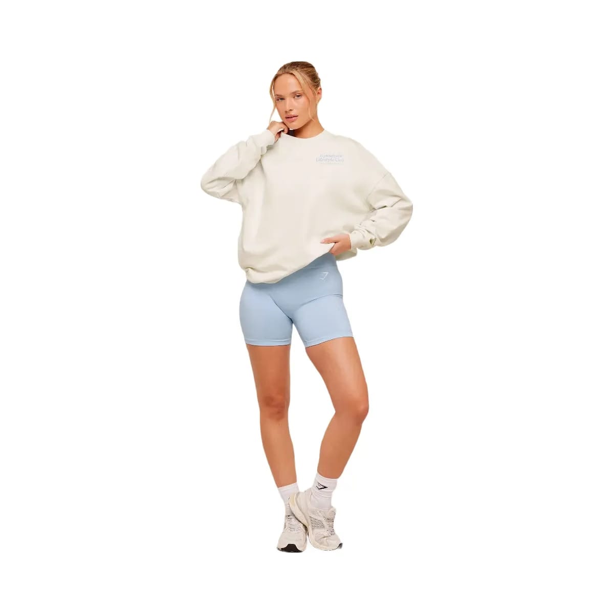 Gymshark Lifestyle Club Graphic Sweatshirt "Soft White"
