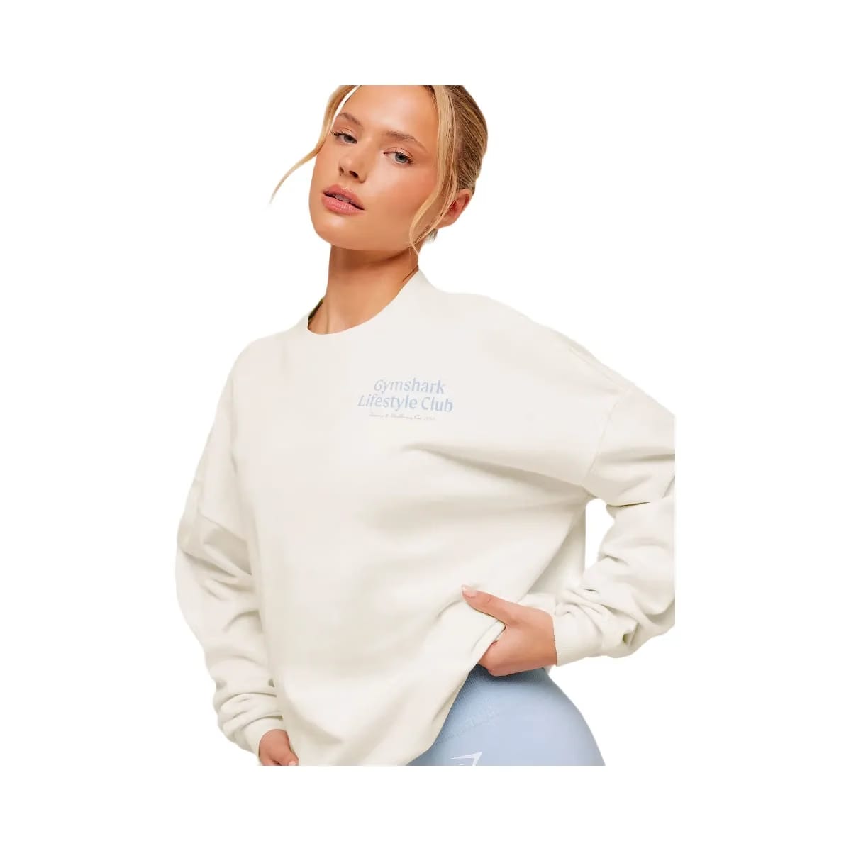 Gymshark Lifestyle Club Graphic Sweatshirt "Soft White"