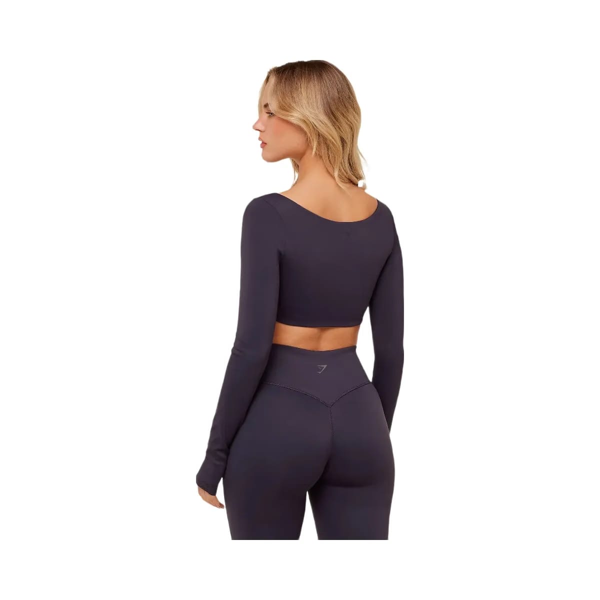 Gymshark Flow Long Sleeve Crop Top with Cups "Midnight Purple"