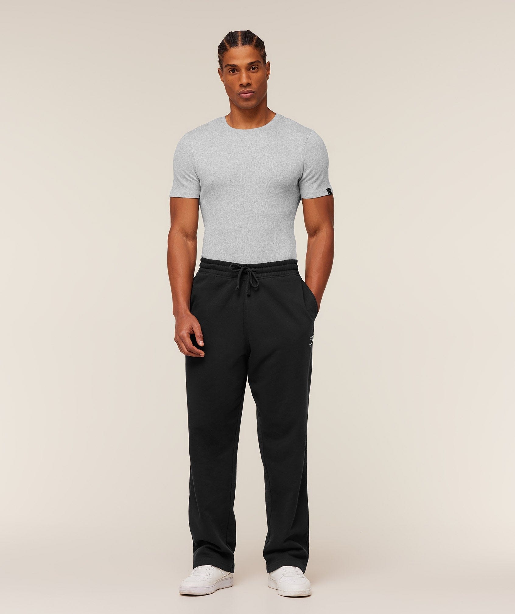 Gymshark Ribbed T-Shirt Light Grey Core Marl