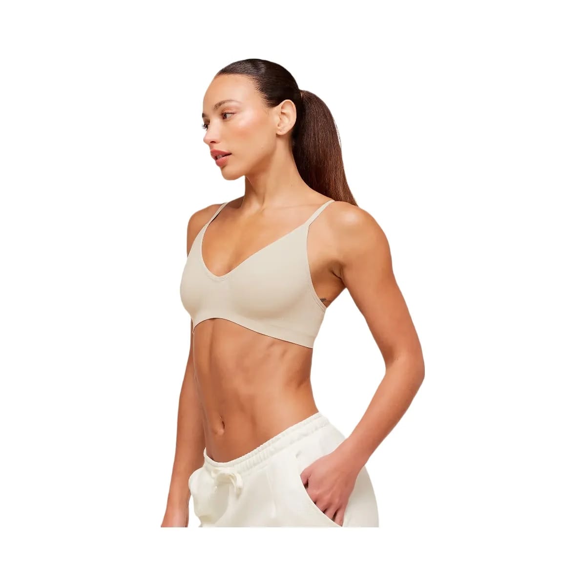 Gymshark FeatherForm V-Neck Bralette "Pebble Grey"